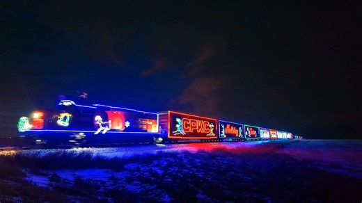 6.6K views · 107 reactions | CPKC Holiday train travelling from Barons, Alberta December 13, 2025 on its way to Lethbridge. #CPKCholidaytrain #CPKC #christmas #lethbridge #alberta #christmaslights | Paterson Photography Fine Art | Facebook