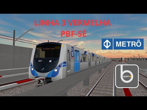 ✅OpenBVE: linha 3 vermelha palmeiras barra funda - sé frota K 07 com a nova cabine