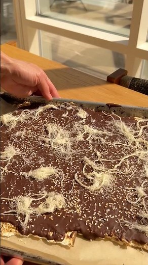 honey sesame candied matzo for Passover - you need this on your dessert table.