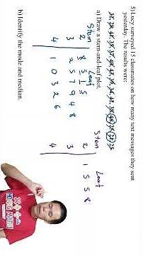 Calculating Mean Mode Median and Range of a Stem and Leaf Part 3