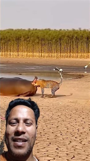 #hipo 🦛vs leapard #short video