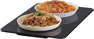 VEVOR Electric Warming Tray, Food Warming Trays for Buffet, Fast Heating Warming Trays, Portable Tempered Glass Heating Tray, ETL, 16.5" x 11"