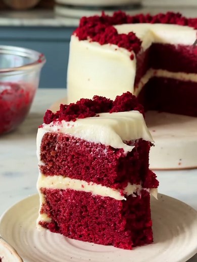 No Oven Eggless Red Velvet Cake Recipe in a Pan