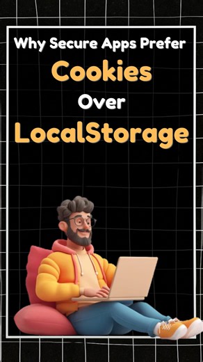 The coding monk on Instagram: "Why Secure Apps Prefer Cookies Over LocalStorage LocalStorage is popular — but did you know it can actually make your app less secure? 🤯 In this video, I break down why cookies are often a better choice for authentication and sensitive data handling. You’ll learn: 🍪 Why LocalStorage is unsafe for tokens 🛡️ How cookies protect your app using HttpOnly & SameSite 🔐 Why modern authentication uses cookies instead of storage ⚠️ Real-world security risks like XSS atta