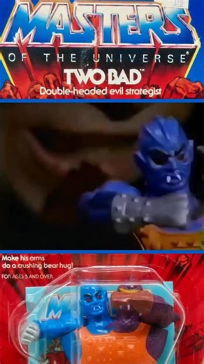 Retro Toys and Cartoons on Instagram: "Two Heads. One Mission. 1980s Chaos Unleashed. Kick off the New Year with pure 80s villain energy 💣 This is Two‑Bad — the double-headed evil strategist from Masters of the Universe who proved that arguing with yourself can still make you a legendary threat. Bright colours. Bone-crushing bear hugs. Carded perfection. A figure so iconic it feels like two New Year resolutions fighting inside one blister pack. If you grew up in the 80s, this wasn’t just a toy