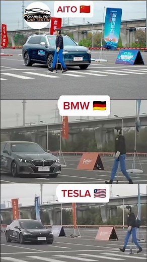 BMW vs Tesla vs AITO9 - Automatic Braking Test That Shattered Expectations!