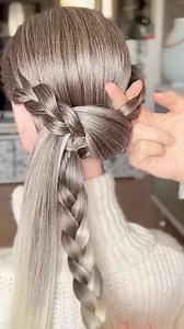 Cute modern and viral braid bun 🩶 #hairstyle #peinados | Braids for my hair
