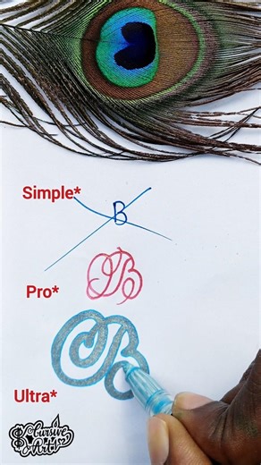 Cursive letter | Letter B | Calligraphy | sk cursive art