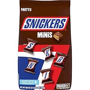 SNICKERS Minis Size Milk Chocolate Candy Bars Bulk Pack, Party Size, 40 oz Bag