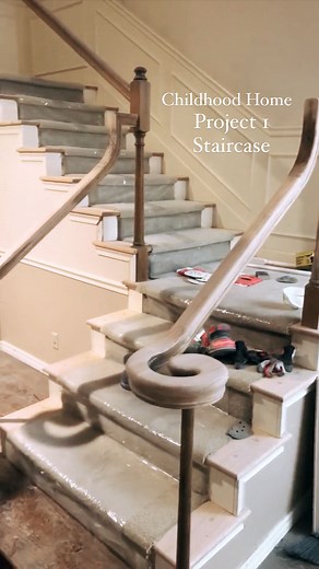 59K views · 1.4K reactions | Project #1- the staircase! We’re currently waiting on the balusters. Looking forward to finishing this project!! #DIY #oklahoma #doityourself #remodel #forever #homedecor #home #childhoodhome #house #stairs | Nik and Liv DIY | Facebook