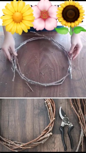 Cómo armar un aro para hacer una corona #aroparacorona #aroconramas #viralreelsfacebook | Manualidades y más