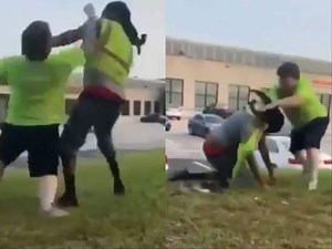 WATCH: "Definitely watched the UFC" - MMA-style street fight near a parking lot leaves fans in splits