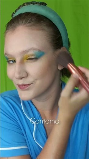 Tutorial make azul e amarelo, que dá pra usar na copa, então JÁ SALVA ESSE VÍDEO 🇧🇷 #makeuptutorial