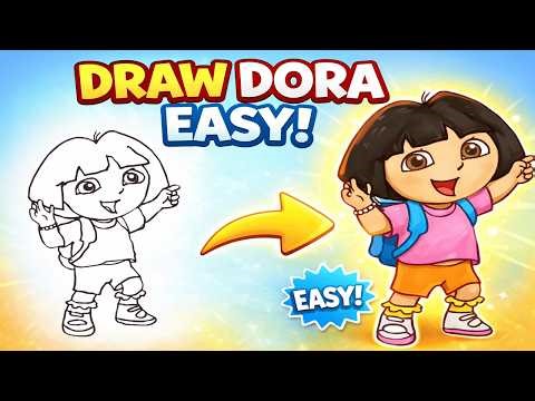 How to Draw Dora the Explorer: Simple Steps Easy Drawing for Kids🗺️|Magic Art