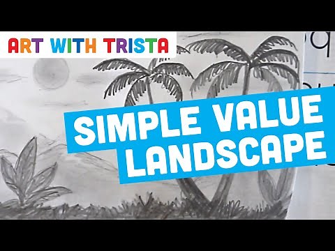 Simple Value Landscape Drawing Tutorial - Art With Trista