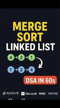 ⚡ Merge Sort on Linked List Explained | DSA in 60s | Coding Interview Prep