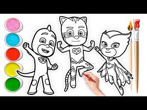 PJ Masks Coloring Pages | Coloring Catboy, Gekko and Owlette
