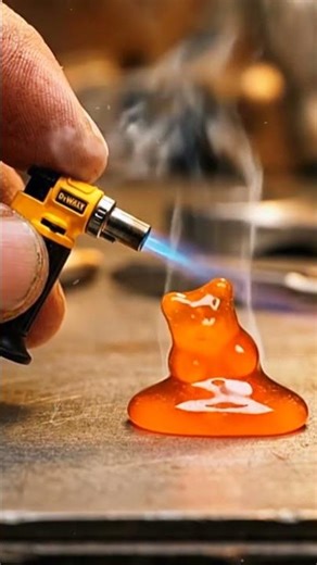 This Tiny DeWALT Torch Melts a Gummy Bear Instantly! 😳🔥 #tools4life #shorts #satisfyingvideo