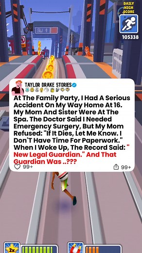 58K views · 1.2K reactions | At The Family Party, I Had A Serious Accident On My Way Home At 16. My Mom And Sister Were At The Spa. The Doctor Said I Needed Emergency Surgery, But My Mom Refused: "If It Dies, Let Me Know. I Don'T Have Time For Paperwork." When I Woke Up, The Record Said: "New Legal Guardian." And That Guardian Was ..??? | Taylor Drake | Facebook