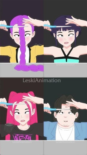 Huntrix New Haircut | Kpop Demon Hunters Animation. #kpdh #kpopdemonhunters #animation