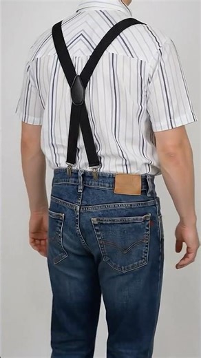 Suspender with Jeans and Classical shirt
