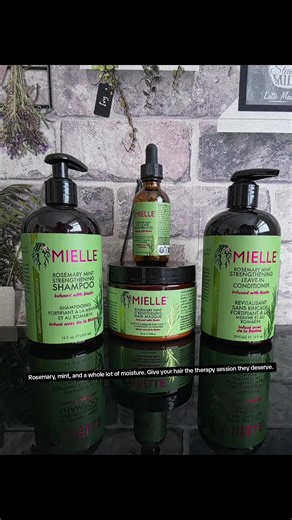 The @Mielle Organics Rosemary Mint products gifted to test and review from @We Are Eves The first thing i notice is the scent. It’s smells like a medicinal mint that is lovely to breathe in. When I applied the oil, I felt that cooling tingle which wasn’t irritating. All you need is small amount of each product depending on your hair type to get you through an enjoyable wash day. Rosemary Mint Scalp & Hair Strengthening Oil Rosemary Mint Strengthening Shampoo Rosemary Mint Strengthening Hair Masq