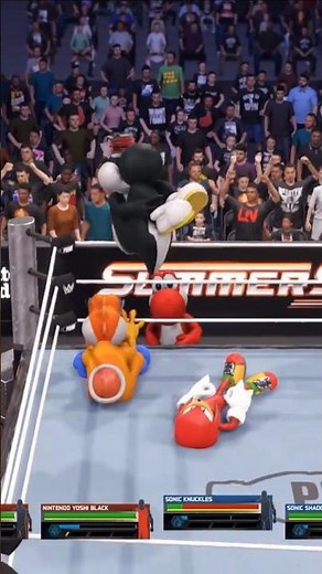 Yoshi Black vs Knuckles | Insane ULTIMATE MULTIVERSE WAR! #Nintendo #Sega #sonic #mario #wwe