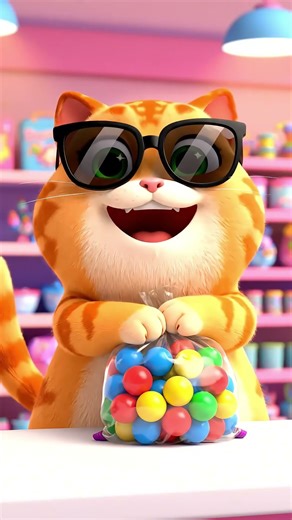 Orange Cat Buys Colorful Balls for Epic Pool Party! 🐱🏊 #Shorts #cat #orangecat #orangecatdiaries