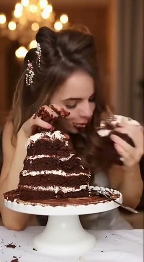 Girl eating cake ASMR
