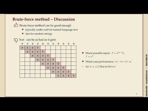 Effiziente Algorithmen (Winter 2025-26) 6-2 Brute force string matching