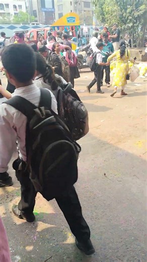 Last day of class 7 celebrated with colours #fun #love #song #colour #music #holi #holispecial #exam