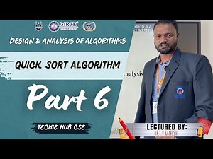 QUICK SORT ALGORITHM | DAA - PART 6 | Techie - hub| DEPT OF CSE | MRCE