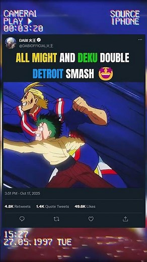 ALL MIGHT and DEKU DOUBLE Detroit SMASH 🤩 | #allmight #deku #bnha #myheroacademia