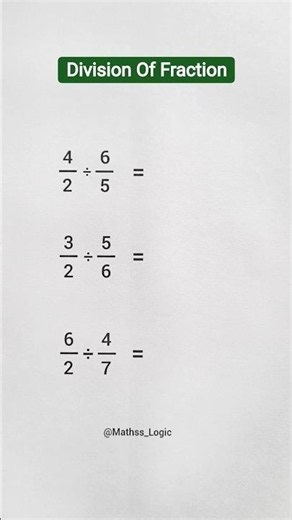 Division Of Fraction #maths #mathstricks #shorts #education #fraction