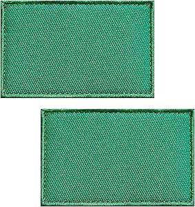 Green Blank Flag Embroidered Patches Plain Green Flags Patch Solid Color Military Tactical Patch Team Logo Decorations(2Pack)