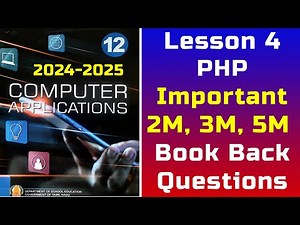 12th Computer Applications | Lesson 4 | PHP | Book back Answer 2023-2024
