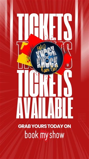 HelloKnockKnockKaunHai- The Film on Instagram: "Suspense, thrill & entertainment — all knocking at your door! 👀 🎫 Book your tickets now for Hello Knock Knock Kaun Hai? on BookMyShow! . . . #HelloKnockKnockKaunHai #TicketsAvailable #BookMyShow #NowBooking #SuspenseThriller #HindiFilm #DontMissIt #WatchInTheatres #ThrillerMovie #IndianCinema (Hello Knock Knock Kaun Hai, movie tickets, BookMyShow, thriller movie, suspense film, now showing, ticket booking, cinema release, Hindi movi