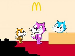 Pibby Glitch in Scratch Cat Misbehaves At McDonald's!
