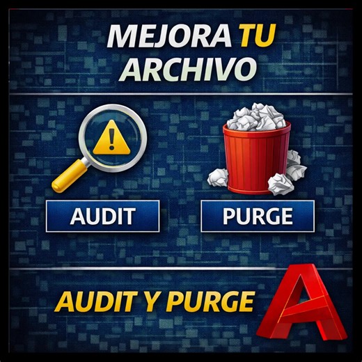 ¿Tu archivo está pesado o presenta errores? Con AUDIT puedes detectar y reparar problemas del dibujo y con PURGE eliminas lo que no se está usando. Archivos más livianos y planos más estables. 👉 Más comandos y tips de AutoCAD en el canal: https://youtube.com/@videosresumidosautocadcivi4890� #Shorts #AutoCAD #AUDIT #PURGE #DibujoTécnico