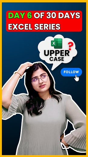 Day 6/30: Convert to UPPERCASE in Excel with One Simple Formula! 🔠✨ #ExcelTips #excel #Nepal #nepalireels | Arju Bagale, ACCA