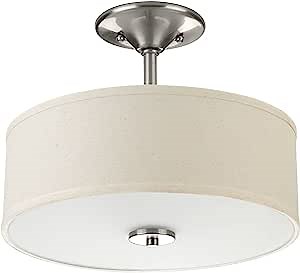 Progress Lighting P3712-09 Inspire Two-Light Semi-Flush, Brushed Nickel