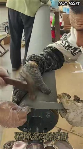 방직기 소모 롤러 침포 부착 기술과 정밀 마감 공정 #satisfying #worker #process #engineering #manufacturing