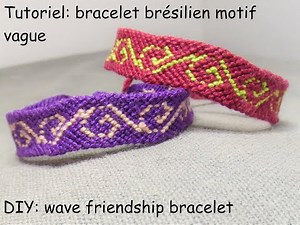 Tutoriel: bracelet brésilien motif vague tressage endroit (DIY: wave friendship bracelet)