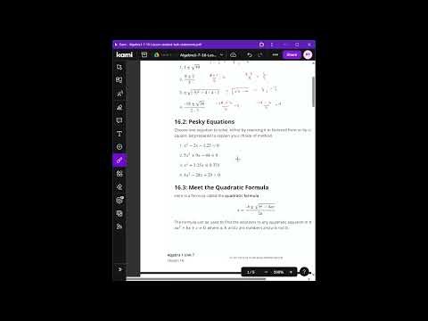 Algebra 1 - UNIT 7.16
