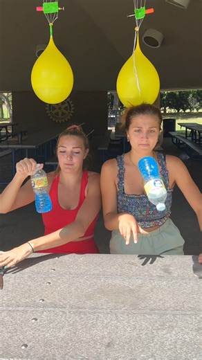 600 reactions · 40 shares | Girls play water bottle flip games and cut strings to a water balloon | Best Videos | Facebook