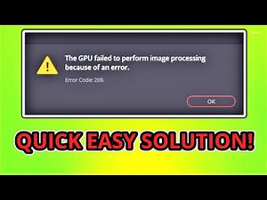 Davinci Resolve GPU Problems Solved! Error Code 209
