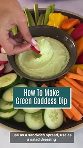 Your favorite green goddess dressing is now a dip! All you need are a few simple ingredients, food processor, and veggies for dipping. Get the full recipe below and more Flex tips here: https://bit.ly/3nyoLps Ingredients: -2 large avocados -1 cup plain low fat Greek yogurt -½ cup sour cream -1 lemon juiced -4 sprigs of tarragon with stems removed -12 chives cut into thirds -½ tsp salt -¼ tsp black pepper Directions: 1. Add all ingredients into a food processor (or your Flex Food Processor on hig