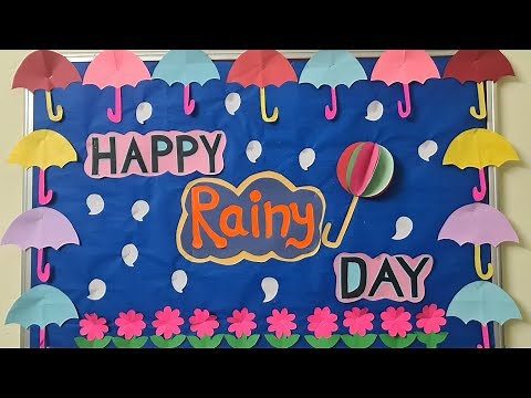 Rainy Season decoration ideas for school/Rainy Display board decoration/Monsoon season decoration