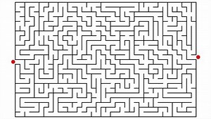 Maze solution on white background