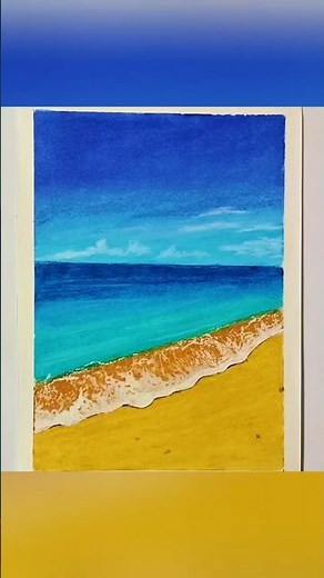 Easy Beach Drawing with Oil Pastels 🌅 | Step-by-Step Seascape Tutorial